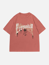 T-Shirt mit Schaumdruck und Wasserflecken-Print